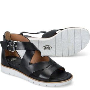 Sofft Womens Mirabelle Black Leather Ankle Strap Sandals Size 7.5 M